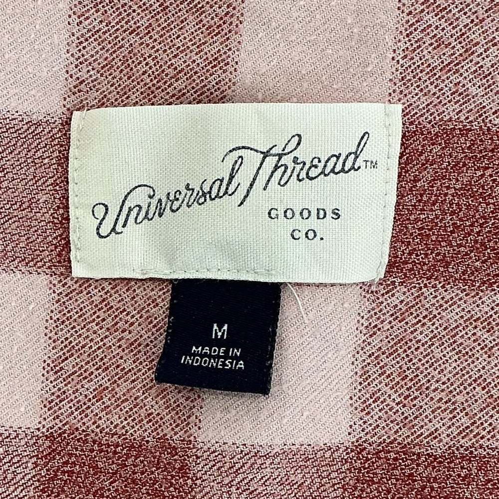 Universal Thread Plaid Long Sleeve Button-Down Shirt in Rust Red - Picture 5 of 6